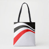 Rood wit zwart trend moderne strepen tote bag (Voorkant)