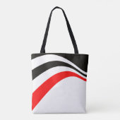 Rood wit zwart trend moderne strepen tote bag (Achterkant)