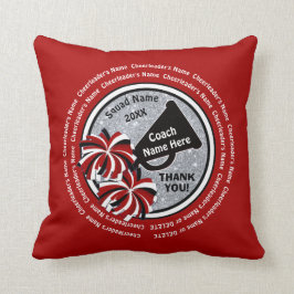 Rood, Wit, Zwart Unieke Cheer Coach Cadeaus, Cheer Kussen
