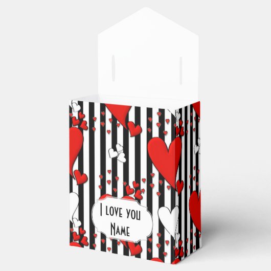 Rood Wit Zwart Valentijn Harten Favor Box Bedankdoosjes (Geopend)