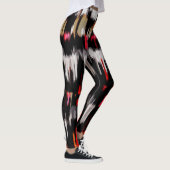 Rood Wit Zwart Wit Abstract Schilderen Leggings (Rechts)