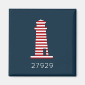 Rood-witblauw Nautical Lighthouse Beach Zip Code Magneet (Voorkant)