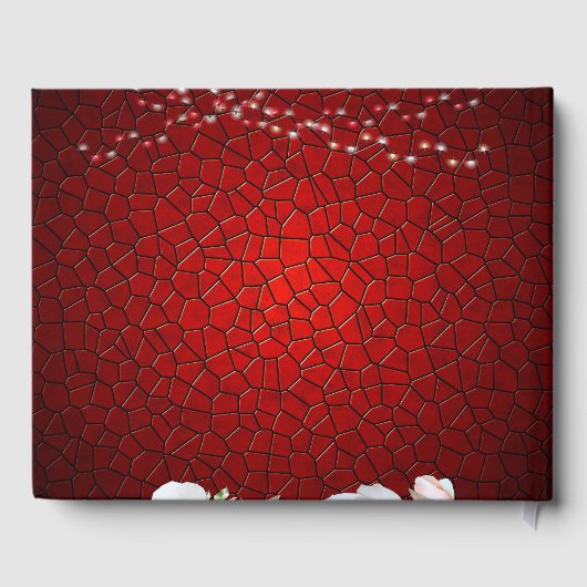 Rood-without van de bruiloft Modern Elegant Gastenboek (Achterkant)