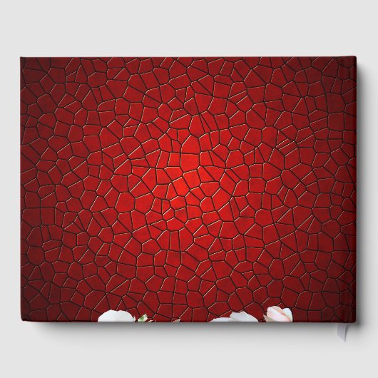 Rood-without van de bruiloft Modern Elegant Gastenboek (Achterkant)