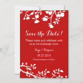 Rood witte aanjager bespaart de datum magneet magnetische uitnodiging (Voorkant)