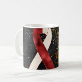 Rood Witte Bewustzijnslint Bekerontwerp Koffiemok (Voorkant links)