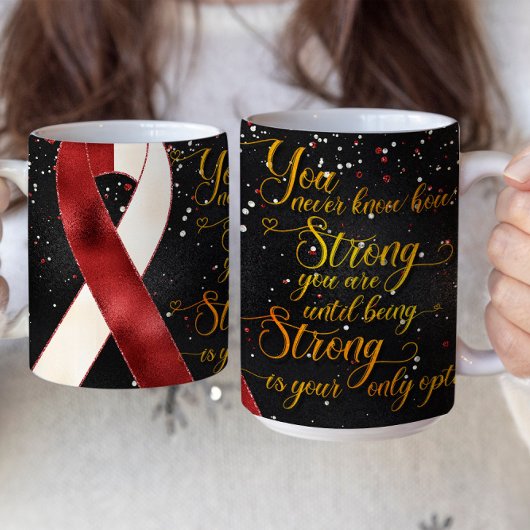 Rood Witte Bewustzijnslint Bekerontwerp Koffiemok
