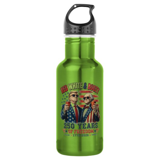 Rood Witte Bezopen Trump George Washington 250 Waterfles (Voorkant)