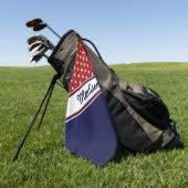 Rood-witte blauwe poly-monogram vrouwen golfhanddoek (Groen)