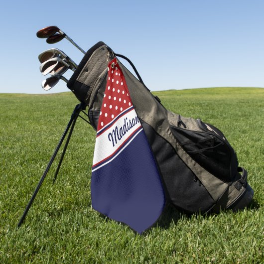 Rood-witte blauwe poly-monogram vrouwen golfhanddoek (Groen)