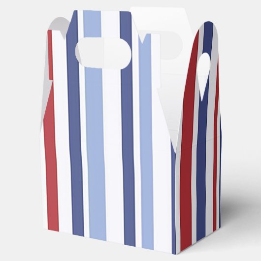 Rood witte blauwe streep voorvak bedankdoosjes (Geopend)