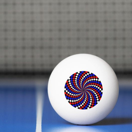 Rood-witte blauwe vinkspiral pingpongbal (Net)