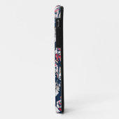 Rood, witte bloemen op blauw. Case-Mate iPhone case (Achterkant/links)