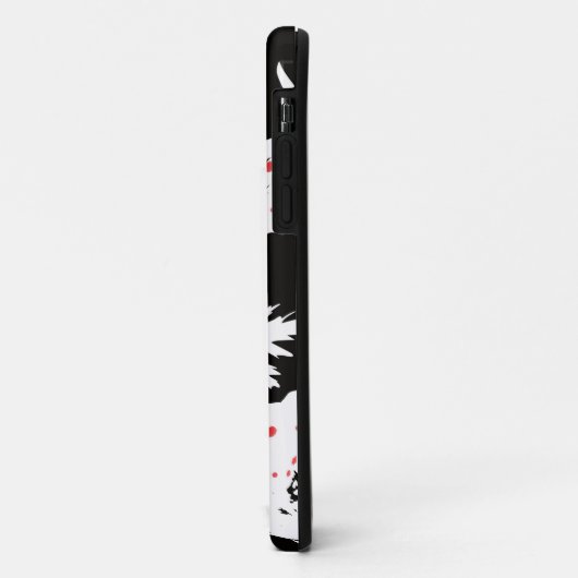 Rood, witte bloemen op zwart Case-Mate iPhone case (Achterkant/links)