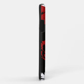 Rood, witte bloemen op zwart Case-Mate iPhone case (Achterkant/rechts)