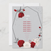 Rood & Witte Bloemen Zitkaart Tafelnummer (Voorkant)