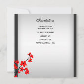 Rood witte bloesem zwarte feestdag kaart (Achterkant)