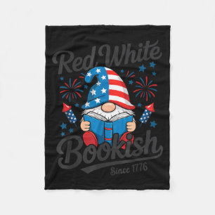Rood Witte Boekachtig Sinds 1776 Gnome Lezer Fleece Deken