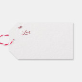 Rood witte boog foto script Kerstmis Cadeaulabel (Achterkant Horizontaal)