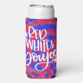 Rood Witte Boujee 4 juli Tie Dye Bachelorette Seltzer Blikjeskoeler (Seltzer Achterkant)