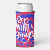 Rood Witte Boujee 4 juli Tie Dye Bachelorette Seltzer Blikjeskoeler (Seltzer Voorkant)