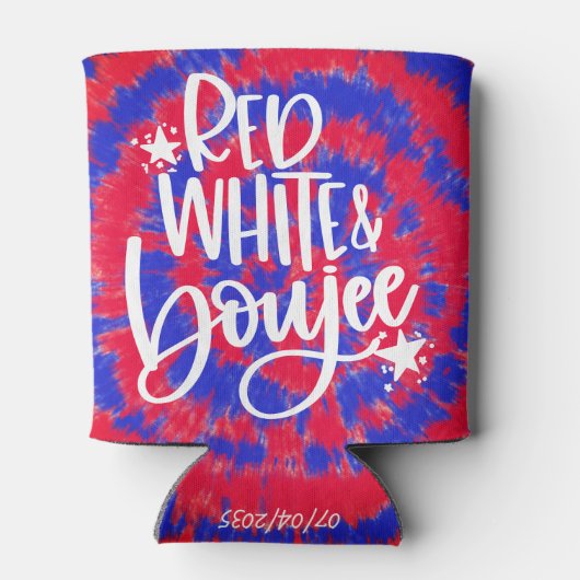 Rood Witte Boujee 4 juli Tie Dye Jonggezellen uits Blikjeskoeler (Achterkant)