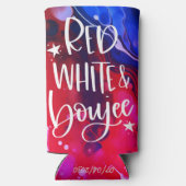 Rood Witte Boujee | 4 juli vrijgezellenfeest Seltzer Blikjeskoeler (Achterkant)