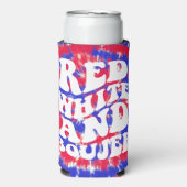 Rood Witte Boujee Amerika Tie Dye Bachelorette Seltzer Blikjeskoeler (Seltzer Voorkant)