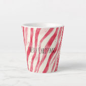 Rood Witte Candy Cane Strepen Kerstmis Latte Mok (Voorkant)