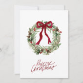 Rood-witte cheque kerstcadeaufoto feestdagenkaart (Voorkant)