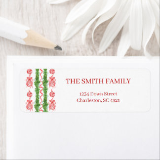 Rood & Witte Chinoiserie Garland Grandmillennial Etiket
