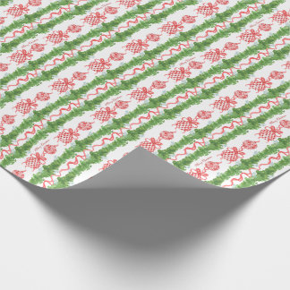 Rood & Witte Chinoiserie Guirlande Grandmillennial Cadeaupapier