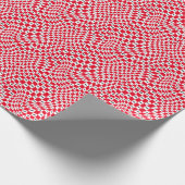 Rood-witte controle met monogram Zwarte Initialen Cadeaupapier (Hoek)