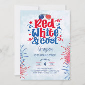 Rood Witte & Coole Verjaardagsfeestje Kaart (Voorkant)