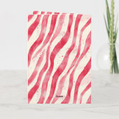 Rood Witte Crème Pepermunt Strepen Kerstmis Kaart (Achterkant)