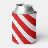 Rood-witte diagonale strepen blikjeskoeler (Blikje Voorkant)