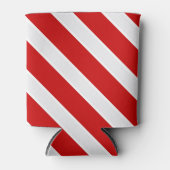 Rood-witte diagonale strepen blikjeskoeler (Voorkant)