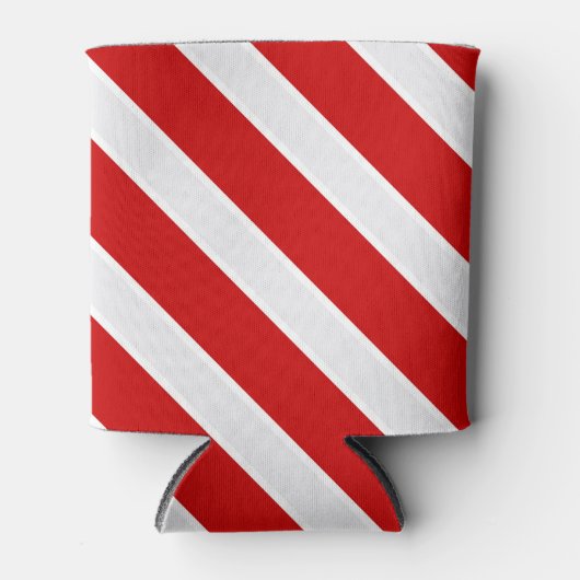 Rood-witte diagonale strepen blikjeskoeler (Voorkant)