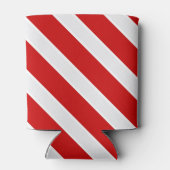 Rood-witte diagonale strepen blikjeskoeler (Achterkant)