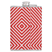 Rood-witte diagonale strepen heupfles (Achterkant)