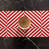 Rood-witte diagonale strepen korte tafelloper