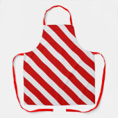 Rood-witte diagonale strepen schort (Voorkant)