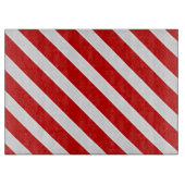 Rood-witte diagonale strepen snijplank (Voorkant)