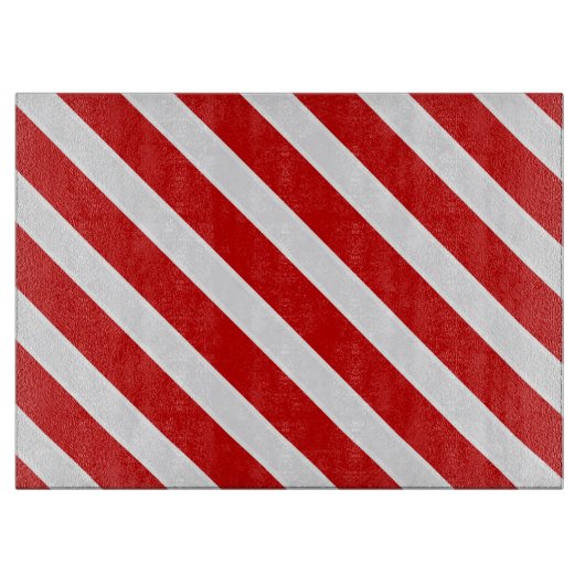 Rood-witte diagonale strepen snijplank (Voorkant)