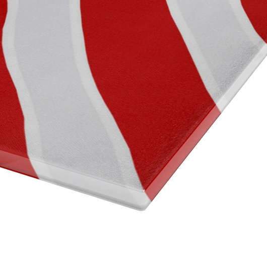 Rood-witte diagonale strepen snijplank (Hoek)