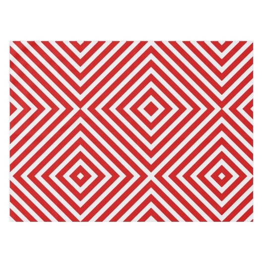 Rood-witte diagonale strepen tafelkleed (Voorkant (Horizontaal))