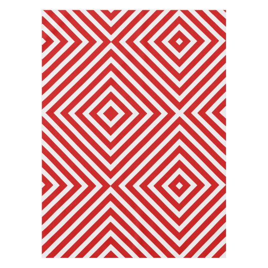Rood-witte diagonale strepen tafelkleed (Voorkant)