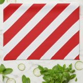 Rood-witte diagonale strepen theedoek (Gevouwen)