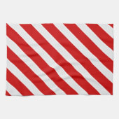 Rood-witte diagonale strepen theedoek (Horizontaal)
