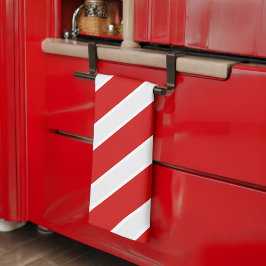 Rood-witte diagonale strepen theedoek